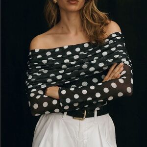 AFRM Black and White Polka Dot Bodysuit